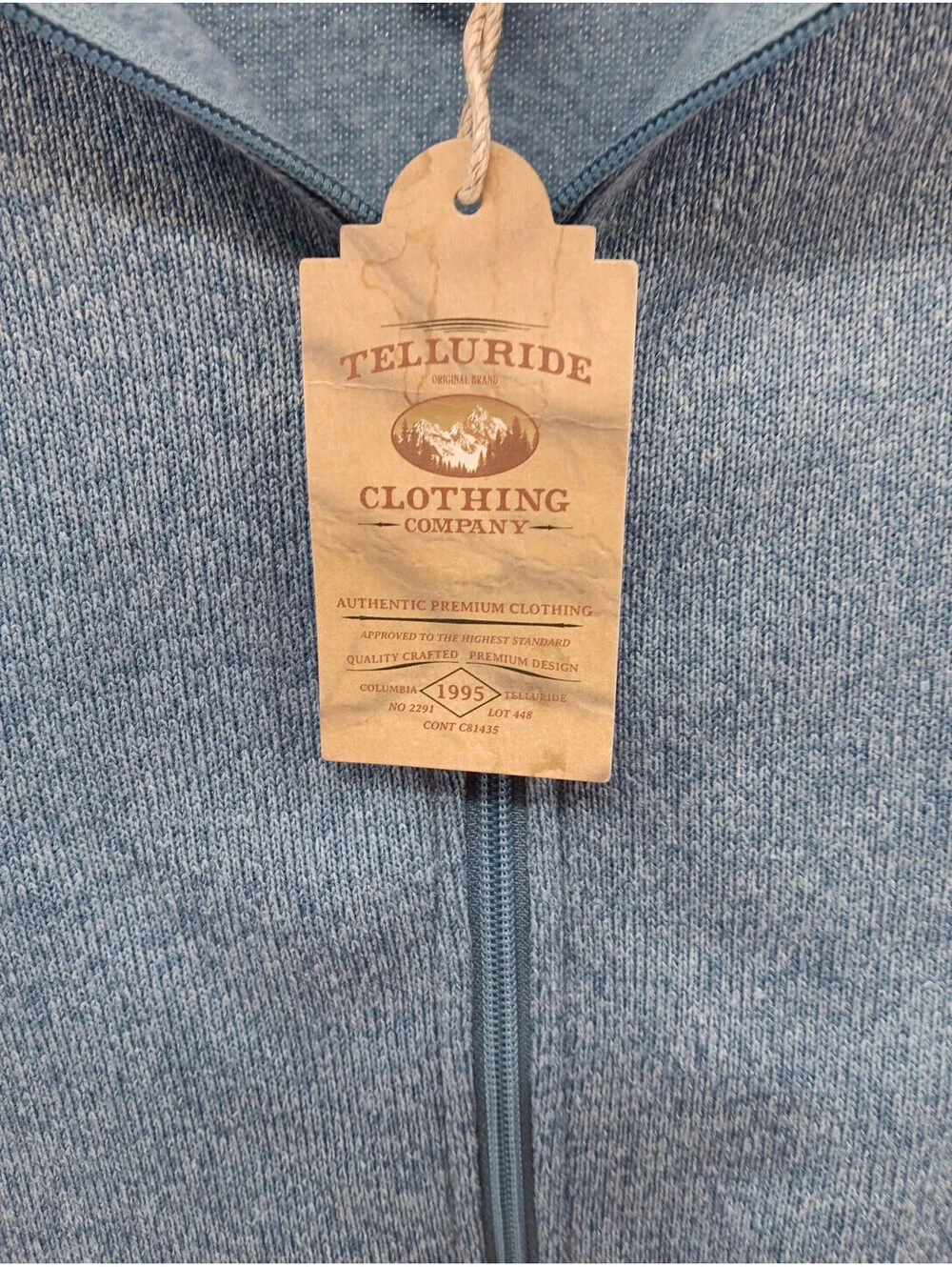 Telluride Clothing Company Fleece Jacket Mens Small Blue Full Zip Outdoor Casual
